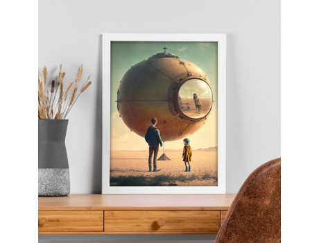 NACNIC Poster Cámara En Estilo Surrealismo Cinematográfico Ilustraciones Y Grabados De Historieta Abstracta Y Artística A4 Marcos Negros