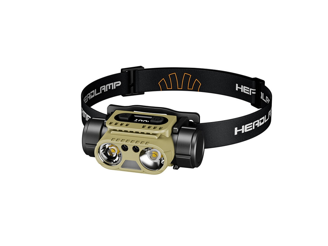 Bikight Lanterna Cabeça Led Recarregável Verde 1500lm Design Giratório Alumínio Ip Ar Livre Camping Pesca