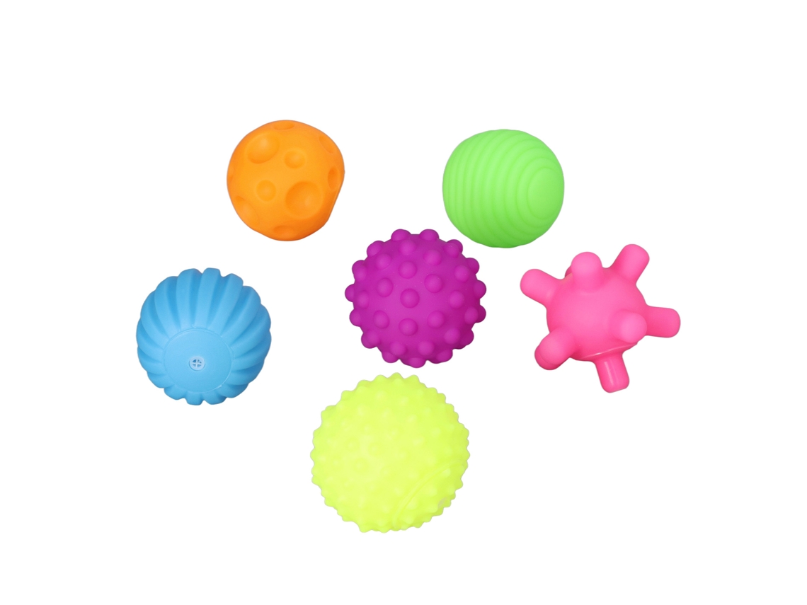 6pcs Juego De Pelotas Texturizadas Para Bebé Pelotas Sensoriales Suaves Elásticas Multicolor Juguete De Sensación Para El Hogar