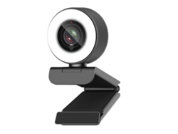 Cámara web HD 1080P con anillo de luz, enfoque automático USB 967 para PC y micrófono dual, Bestvite (negra)