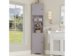 Mueble de baño de 36,5 x 24,5 x 170 cm, resistente a la humedad, con estantes ajustables y diseño compacto. Tienda BAGOLY.