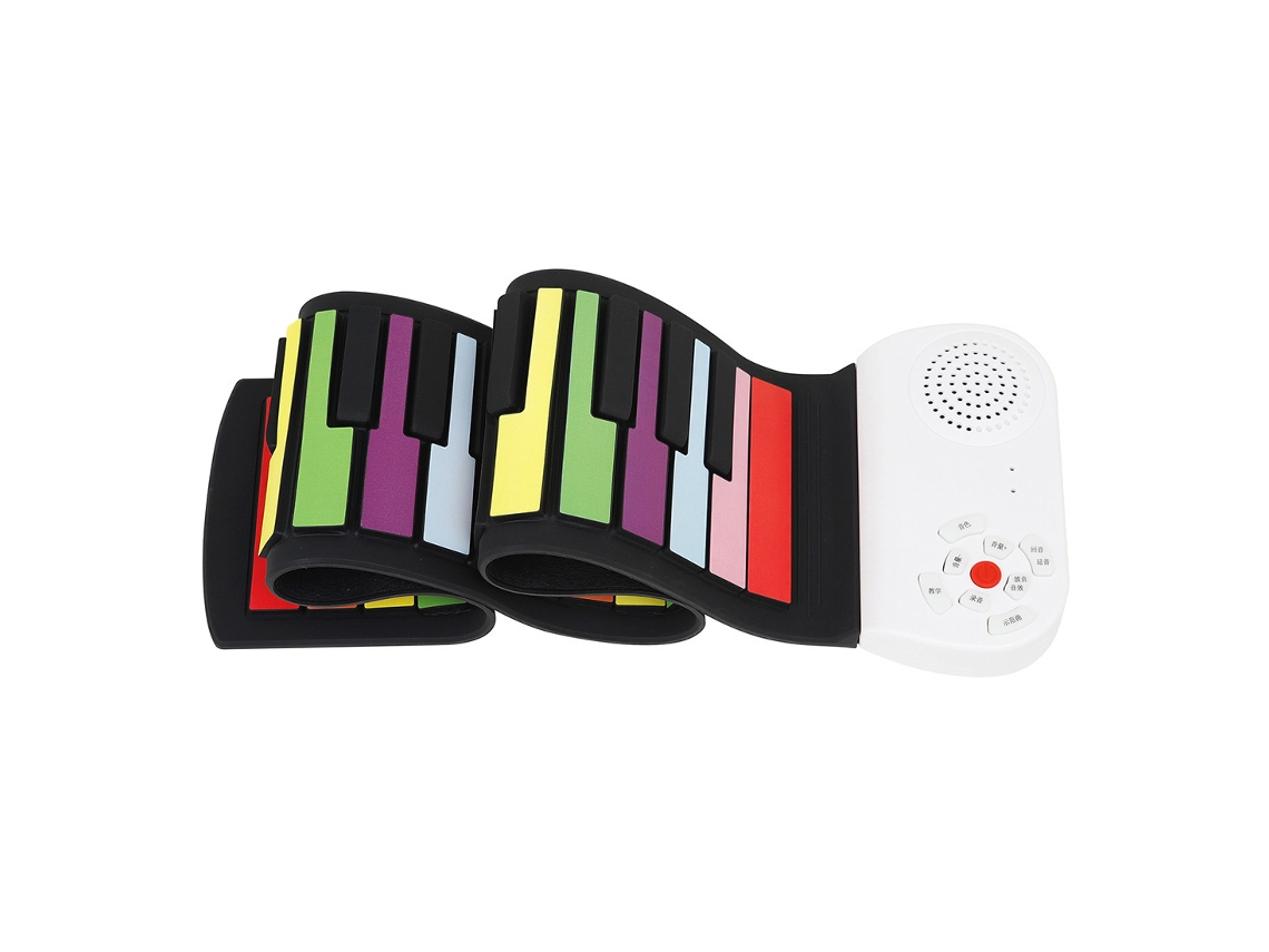 Piano electrónico plegable Eifson de 49 teclas, 8 timbres y 6 canciones de demostración educativa (color)