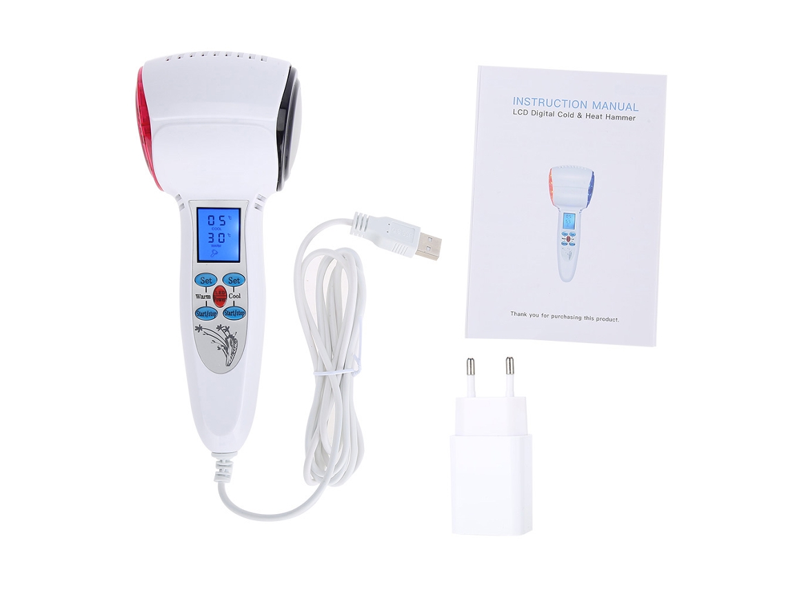 Máquina De Massagem Facial Hot Cold Hammer Para Tratamento Físico, Tightening E Redução De Olheiras