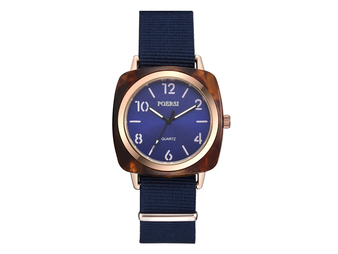 Reloj De Pulsera Informal Para Mujer Con Correa De Nailon Y Movimiento De Cuarzo Azul.