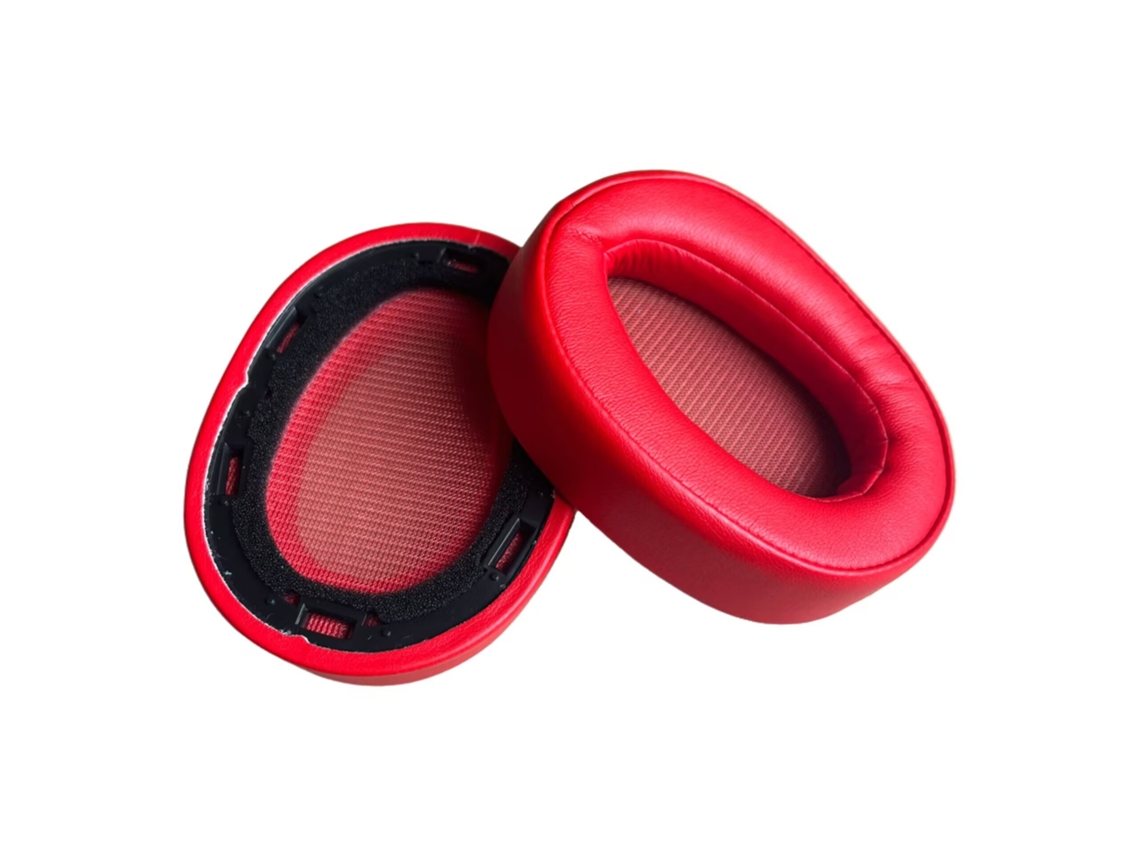 Almohadillas De Repuesto Para Auriculares Sony Mdr-100abn / Wh-h900n (1 Par), Tejido De Piel Proteínica. Rojo Czhhmart