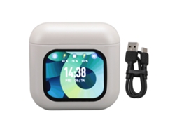 Fones De Ouvido Bluetooth 5.3 Sem Fio Com Estojo De Carregamento Tela Sensível Meio Intra-auricular Redução De Ruído Enc Branco