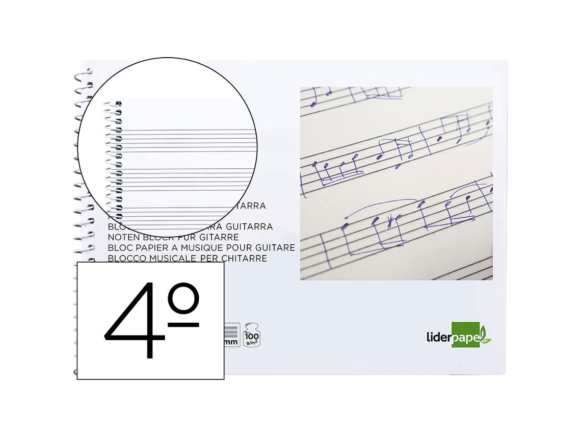 Bloc de Música LIDERPAPEL Hexagrama 3mm 4º 20 Hojas (4º)