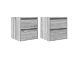 Maison Exclusive - Mesillas De Noche De Pared 2 Uds Gris Sonoma 38x34x40 Cm