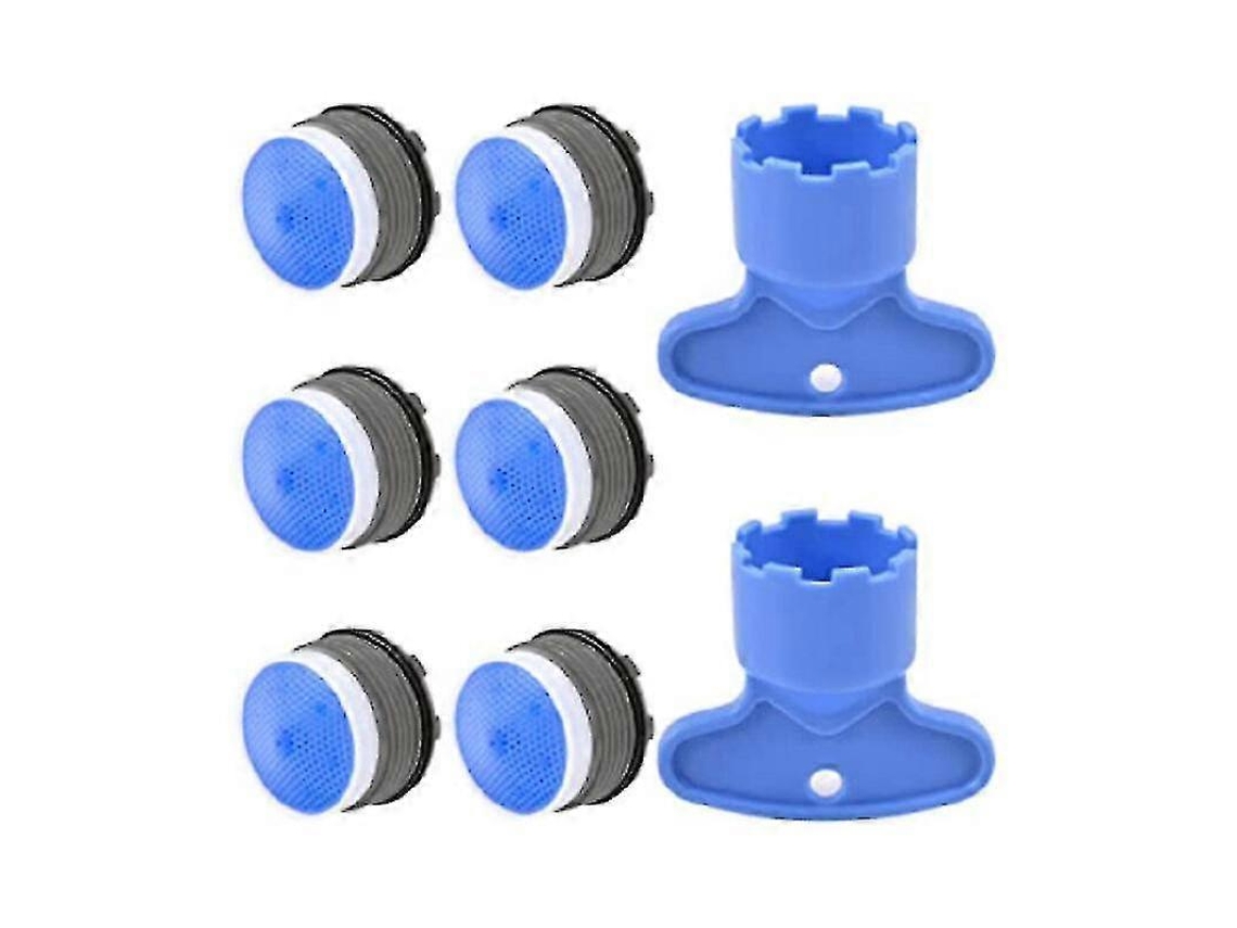 6 Aeradores De Grifo M18.5 + 2 Herramientas De Extracción, Repuesto Para Baño O Cocina, Material Abs