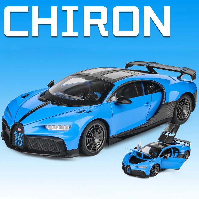 (azul) Modelo De Coche De Juguete Supercar De Aleación A Escala 1:18, Modelo De Coche De Metal Fundido A Presión Con Sonido Y Luz.