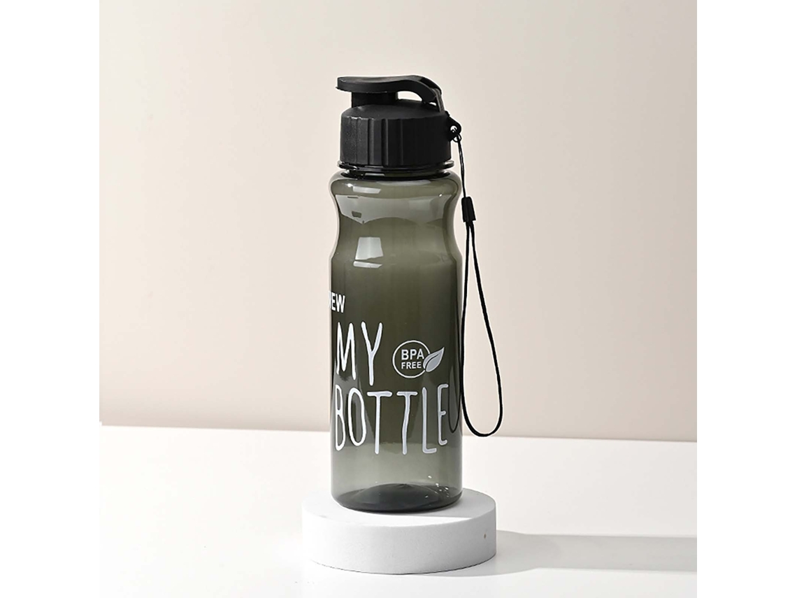 (negro) Botella De Agua Deportiva Creativa, Gran Capacidad, Reutilizable, Resistente A La Corrosión.