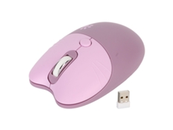 Mouse Sem Fio Gato Fofo Silencioso 2.4g Com 3 Níveis Dpi, Portátil Para Laptop Computador Roxo