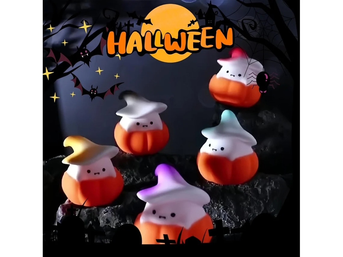 Luz Bruja Calabaza Yizhood Halloween Kawaii Regulable Azul