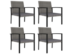 Sillas de comedor de jardín DKD Home Decor de 4 piezas, mimbre sintético gris