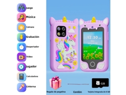 Smartphone de juguete (morado), 8 GB, 20 juegos, cámara dual y reproductor de música