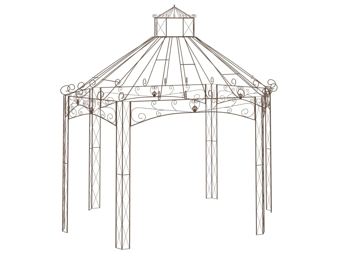 Pérgola de jardín VIDAXL Marrón Hierro (400x258x378 cm)