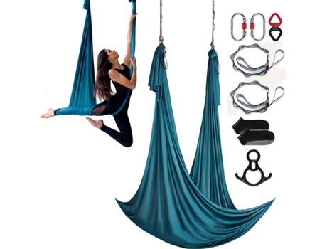 VEVOR Columpio aéreo de seda y yoga, 11 yardas, kit de hamaca aérea para yoga con tela de nailon de 100 g/m², hardware de equipo completo