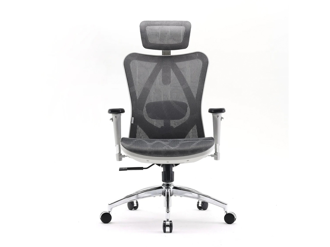 SIHOO M57: Silla ergonómica con reposabrazos 3D, soporte lumbar, malla, 150kg, altura e inclinación regulables. Cert. SGS/BIFMA. Gris claro.