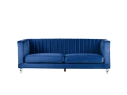Sofá de 3 plazas BELIANI Arvika de Terciopelo Azul 204x78x75