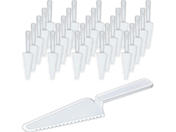 50 utensilios desechables de plástico para pasteles, pizzas, rebanadores y servir Everley891 (transparentes)