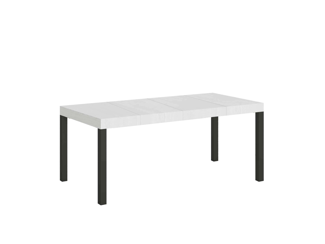 Mesa extensible 90x90/246 cm Everyday Premium Fresno Blanco estructura Antracita ITAMOBY