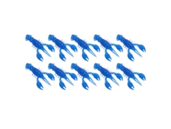 10 Señuelos Artificiales De Pvc Con Forma De Gamba Blanda Para Pesca De Lubina, Color Azul, 5,5 Cm.