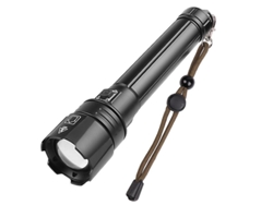 Linterna LED XHP70 con 3 modos de zoom, recargable por USB, IPX8, para camping, senderismo y emergencias, color negro, Yizhood