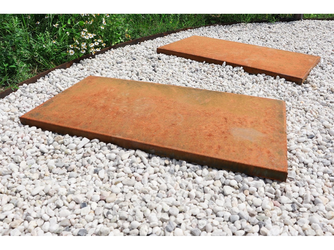 Lajetas de Jardín de Acero Corten 40 X 80 Cm Por Pieza WOVAR