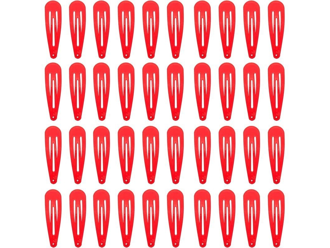 40 Pinzas Para El Cabello De Metal Rojo De 5 Cm Para Niños.