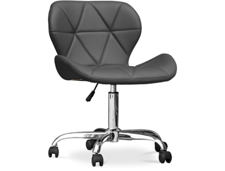 Silla de Oficina con Ruedas Silla de Escritorio Giratoria Tapizada en Piel Sintética Wito 50x48cm PRIVATEFLOOR