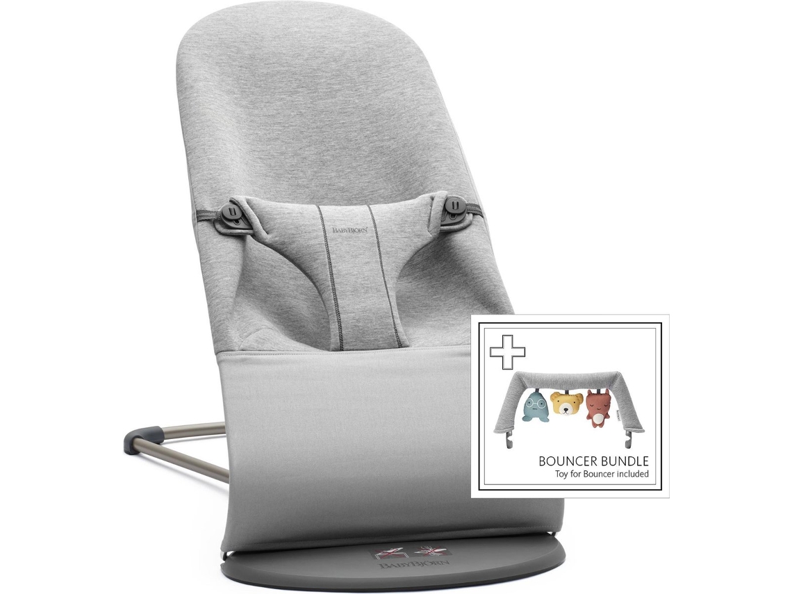 Conjunto de Jersey BABYBJÖRN 3D Bundle Light Grey con Toys Soft Friends con Marco Gris Oscuro