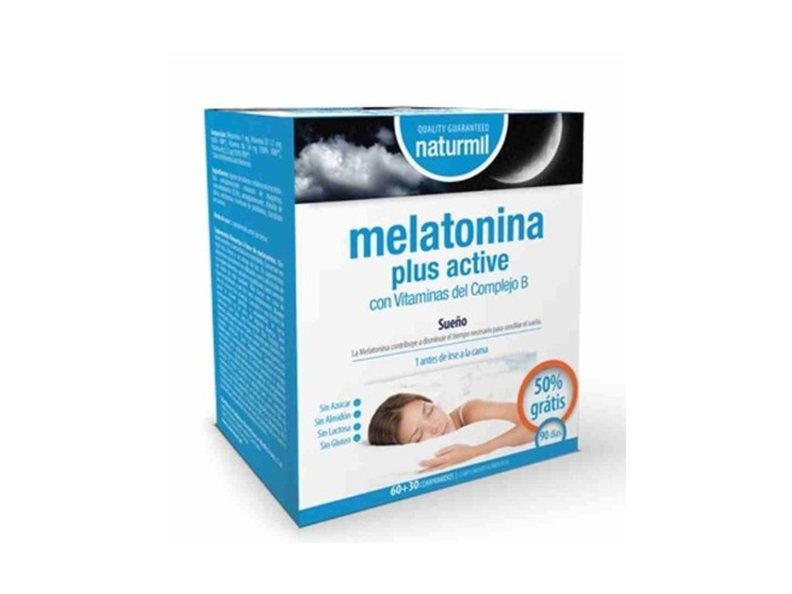 Complemento Alimentar NATURMIL Melatonina Plus Active (90 comprimidos)