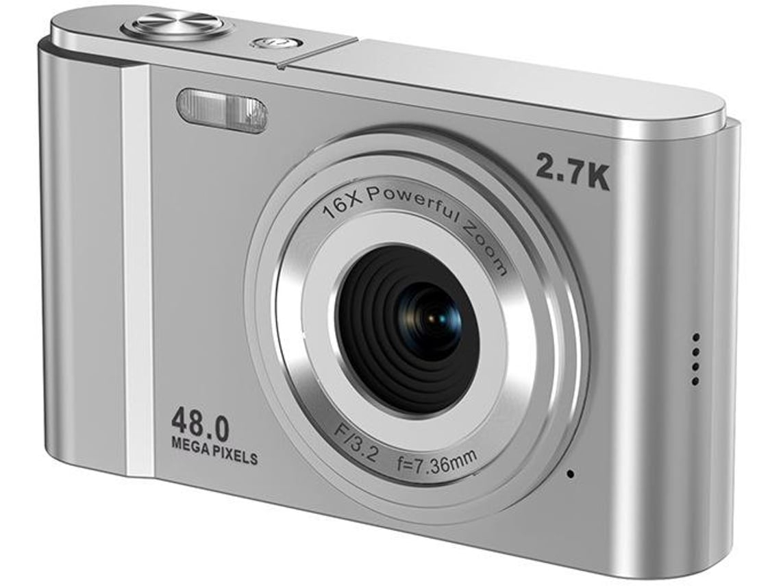 Cámara Digital Hd Para Filmación En Casa Full Hd 2.7k 48mp 16x Plata Sin Tarjeta Zruxe