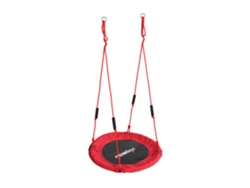 Relaxdays Columpio Nido, Asas Acolchadas, Niños, Ajustable, Exterior, Ø: 80 Cm, Hasta 100 Kg, Rojo