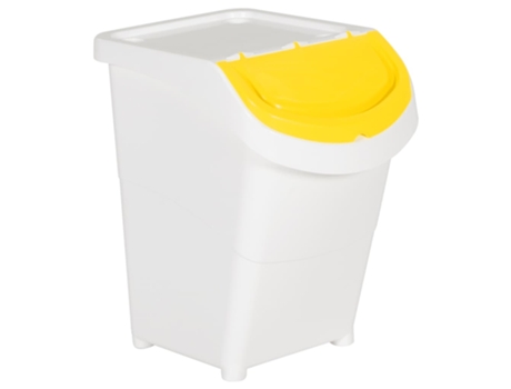 Conjunto 3 Cubo De Basura Apilable VIDAXL Blanco Polipropileno (43.5x31x46 cm)