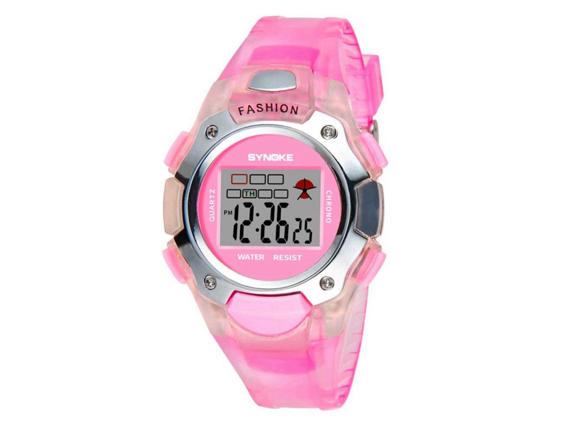 Reloj Electrónico Para Estudiantes Niños Moda Pulsera Color Rosa Synoke