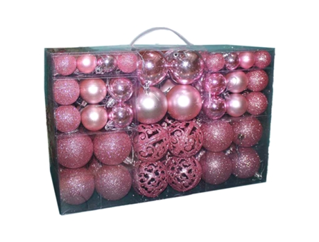 Juego de adornos de bolas de Navidad Decoraciones de temporada de árbol de Navidad para decoración de fiesta de bodas de vacaciones, rosa