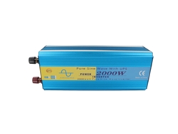 Inversor de onda sinusoidal pura de 2000 W con 2 salidas de CA, 5 V/2,1 A, USB, pantalla LCD, 12 V CC para casa, autocaravana y coche (enchufe UE, 230 V CA)