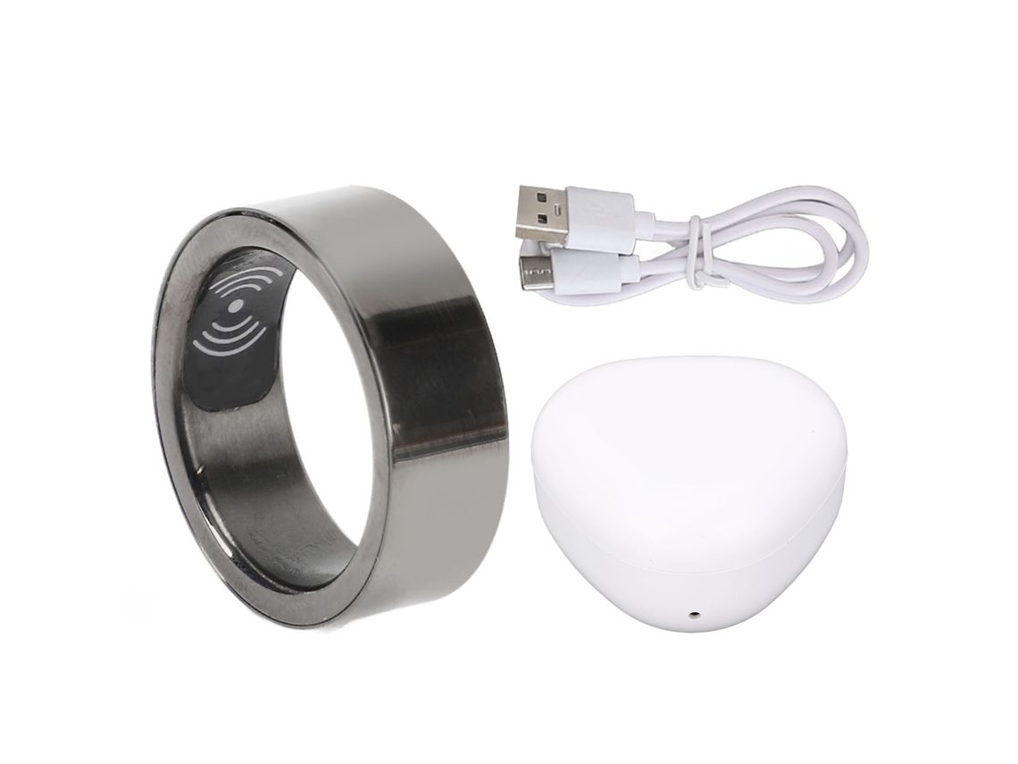 Hr214 Anillo Inteligente Con Monitor De Sueño Y Rastreador De Actividad Física, Resistente Al Agua, De Aluminio Gris, Talla 20