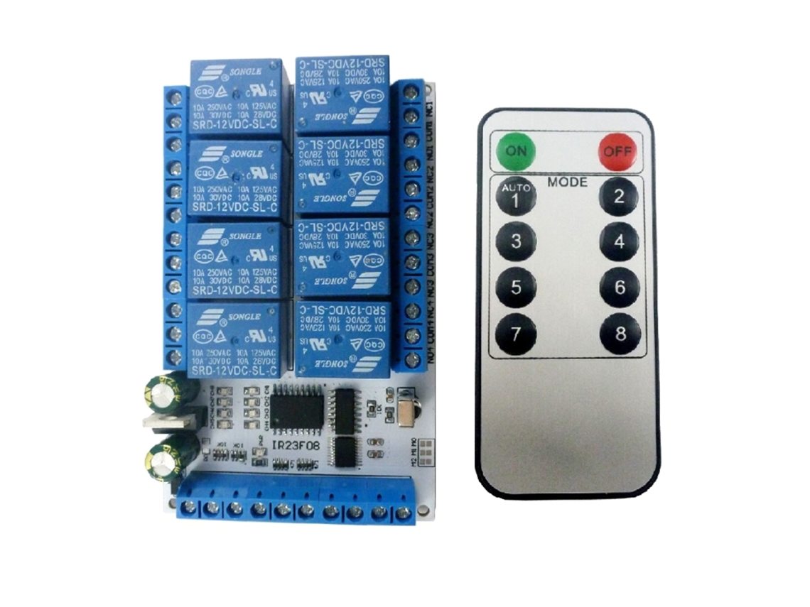 Veloriskku-módulo De Relé De Controle Remoto Infravermelho Multifuncional Com 8 Canais Ir23f08