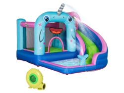 Castillo Hinchable Con Tobogán, Piscina Y Chorros De Agua, 330x280x200 Cm