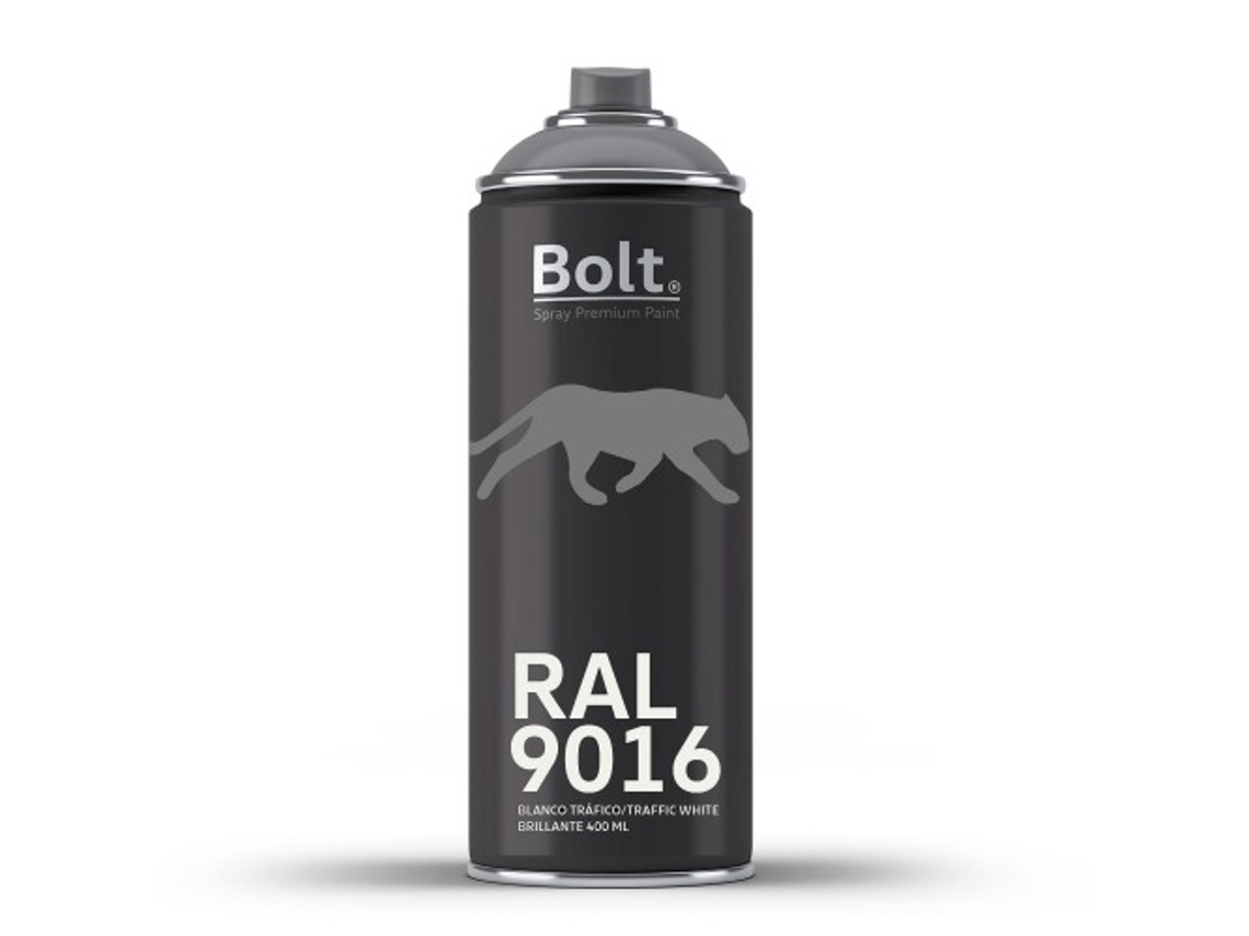 Spray Bolt Premium Acrilico Brillante Ral 400 Ml (Ral 9016 Blanco Tráfico)