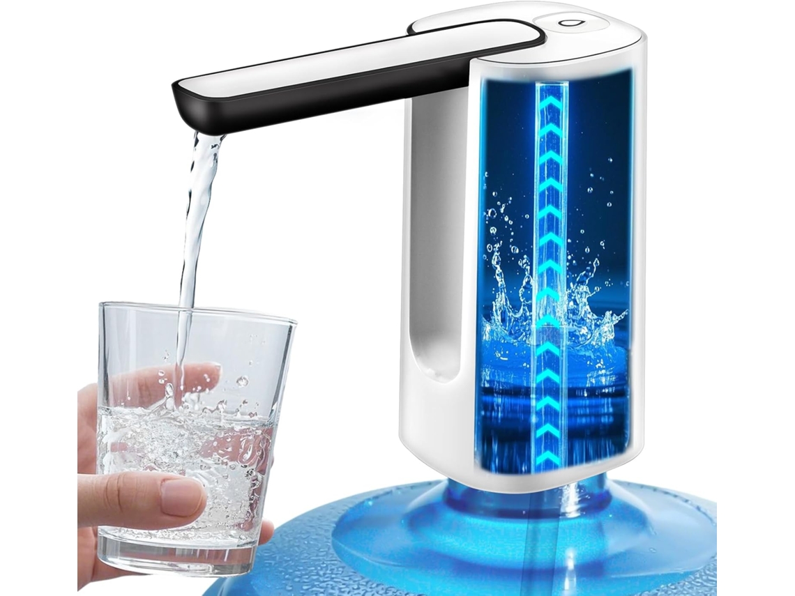 Bomba De Garrafa De Água Dobrável Usb Bomba De Garrafa De Água Elétrica Dispensador De Água Para Casa Office Branco GERTIZ