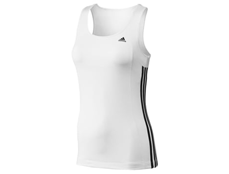 Camiseta sin Mangas de Mujer ADIDAS Essentials Riscas Tecnologia Blanco