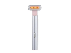 Masajeador ocular eléctrico GOKOCO EMS con terapia de luz vibratoria roja y azul para el cuidado de la piel, varita de belleza facial portátil.
