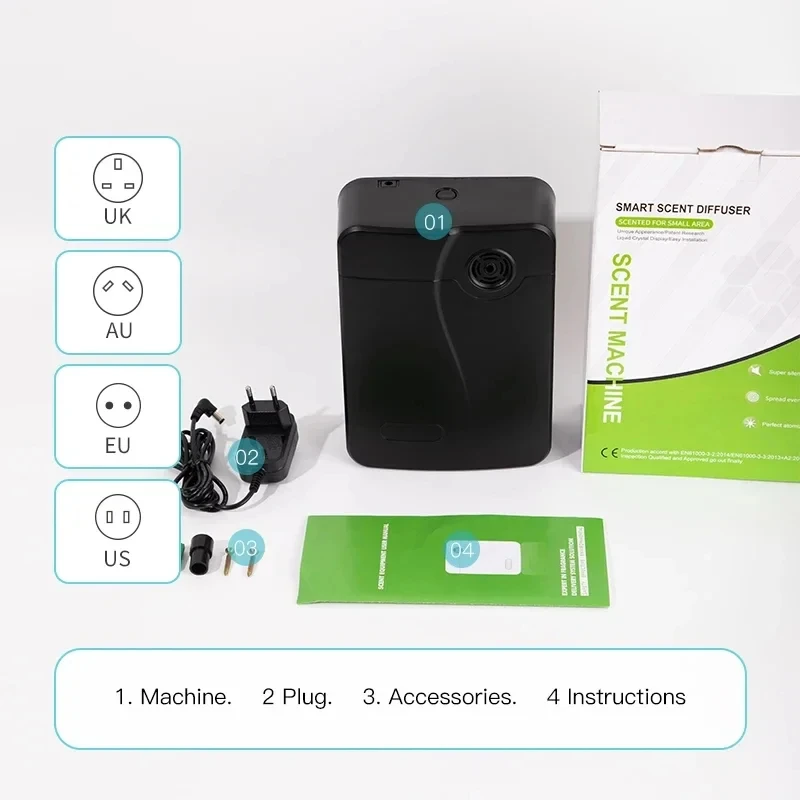 (negro) Difusor De Aroma Con Una Superficie De Cobertura De 300 Metros Cúbicos.