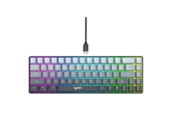 Teclado para juegos Yuysan V200 con cable de 68 teclas para portátil, tacto mecánico, material ABS, retroiluminación RGB, degradado negro