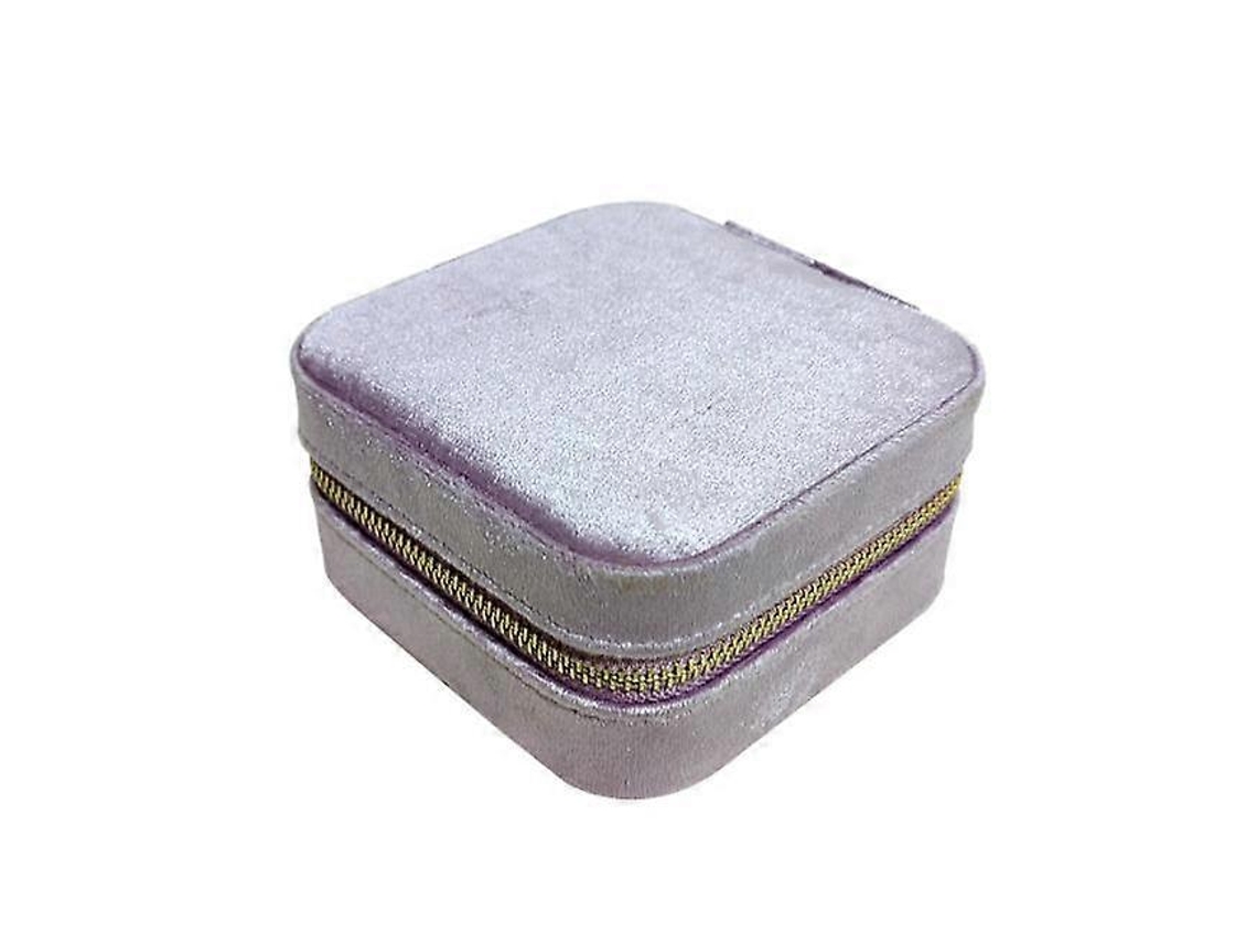 Joyero de terciopelo, práctico organizador de joyas para viajes. Hengjian