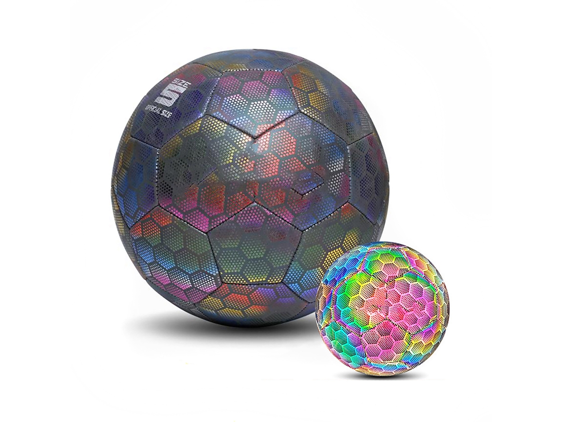 Balón De Fútbol Reflectante De Pu Con Bomba Para Entrenamiento Y Juegos Nocturnos Deportivos