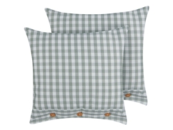 Cojines decorativos con botones BELIANI Talya de Poliéster Verde 45x45x12
